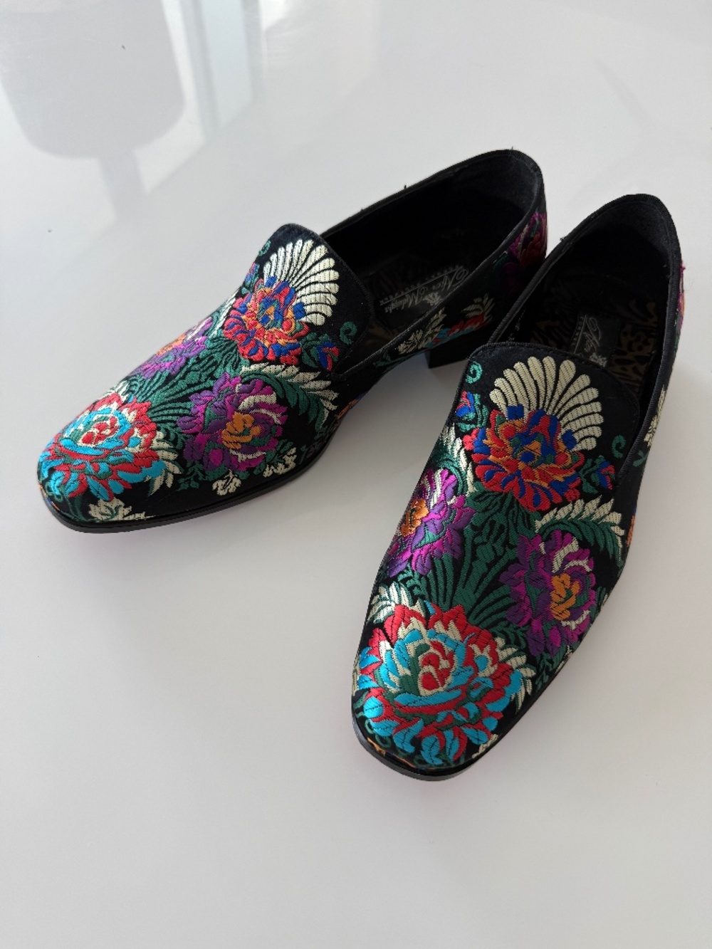 AFTER MIDNIGHT MENS FLORAL EMBROIDERED DRESS SHOES SIZE 8